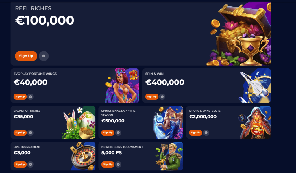Turnieje w Nine Casino